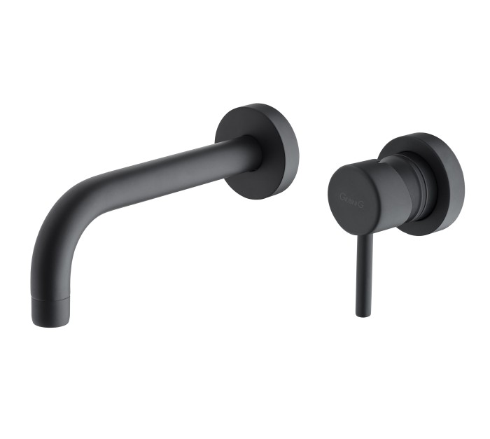 Внешняя часть для смесителя для раковины настенного монтажа, без донного клапана, Giulini Futuro, черный матовый арт. 6520-25EPNO