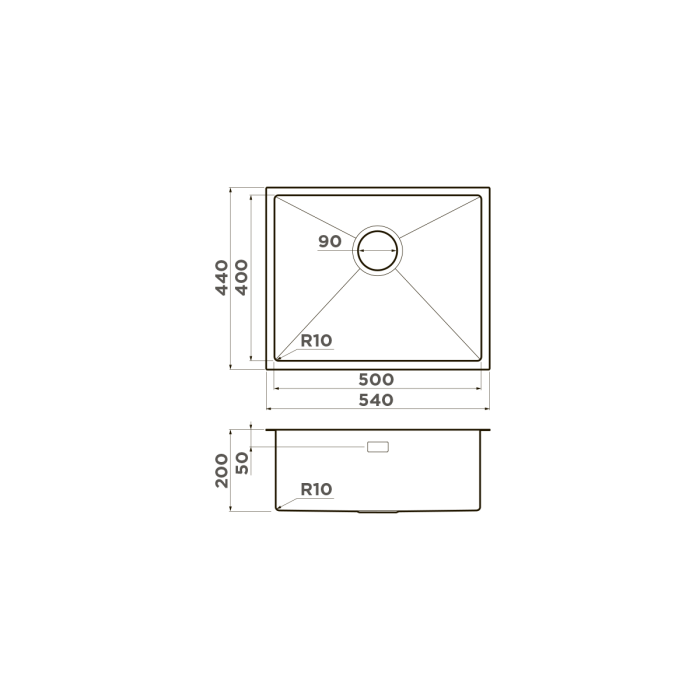 Кухонная мойка Omoikiri Taki 54-U, цвет IF-LG нерж. сталь, цвет светлое золото арт. 4973093