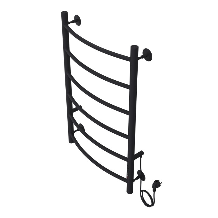 Полотенцесушитель электрический 500/800 6 секций, диммер справа, черный, Verona Azario - AZ04858B