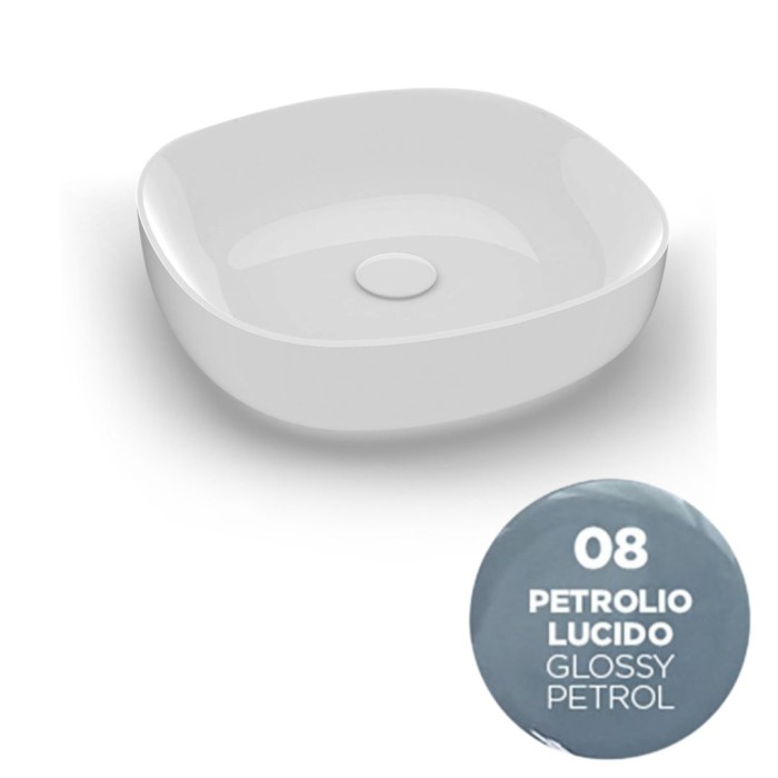 Накладная раковина, 45х45хh14 см, Olympia ceramica Metamorfosi, нефть глянцевый арт. MET42O4008