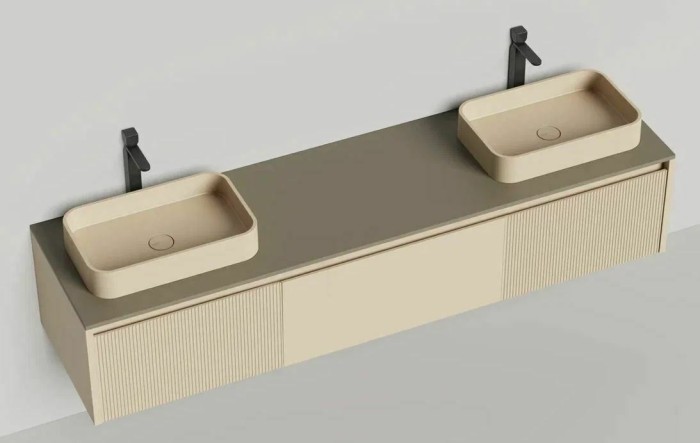 Подвесная тумба domino 2000, эмаль, для двух раковин, Salini арт. 27D120DF