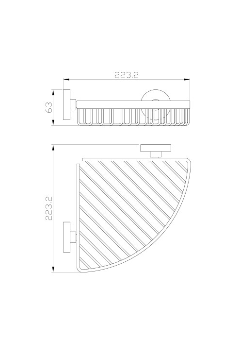 Полка для ванной угловая, Wonzon & Woghand Easy, WW-8144 цвет: хром