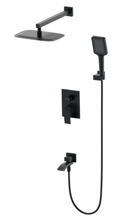 Душевая система встраиваемая, Wonzon &amp; Woghand Fit, WW-88939009A-MB цвет: черный