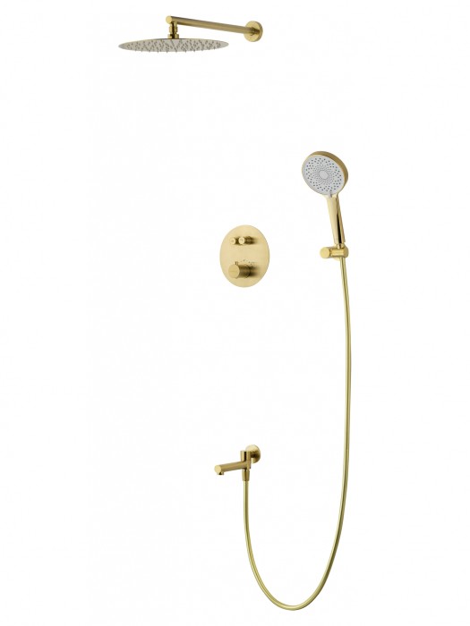 Душевая система с термостатом встраиваемая, Wonzon &amp; Woghand Stick, WW-88929010-BG цвет: золото