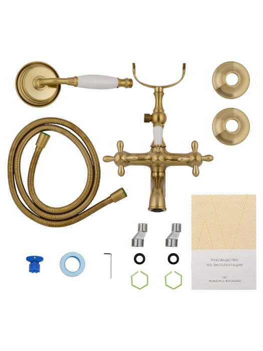 Смеситель для ванны с душем, Wonzon & Woghand Retro, WW-88639020-BG цвет: золото