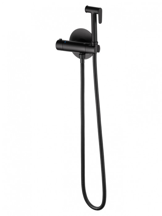 Смеситель с гигиеническим душем и термостатом встраиваемый, Wonzon &amp; Woghand, WW-88819902-MB цвет: черный