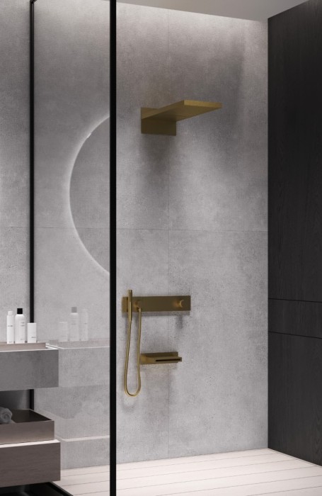 Встроенная душевая система с изливом, трехпозиционная matt gold, Boheme Zodiac - 132-2-MG