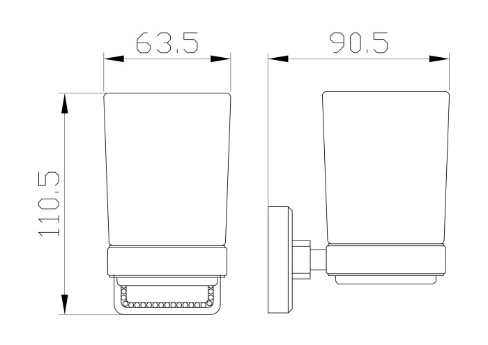 Стакан для зубных щеток с держателем, Wonzon & Woghand Roma, WW-7221 цвет: бронза