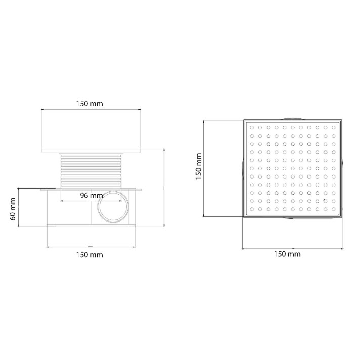 Душевой трап smart design 15x15 cm, нерж.Сталь gold, Boheme - 984-15-G