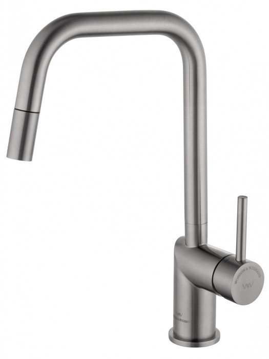 Смеситель для кухни с выдвижным изливом, Wonzon &amp; Woghand, WW-6018-BS цвет: никель