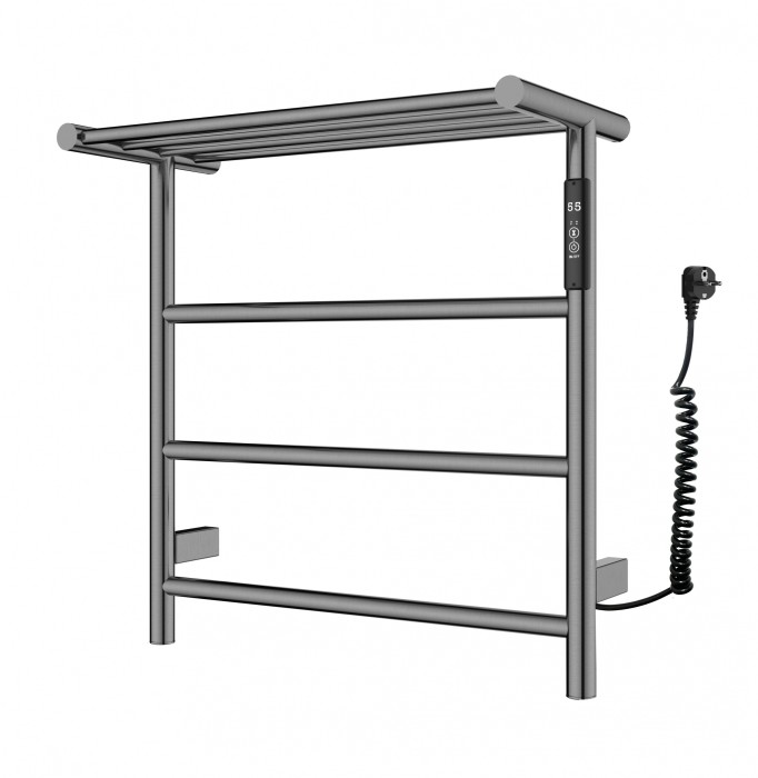 Полотенцесушитель электрический с полкой, Wonzon &amp; Woghand Bonn, WW-AL402-GM цвет: графит