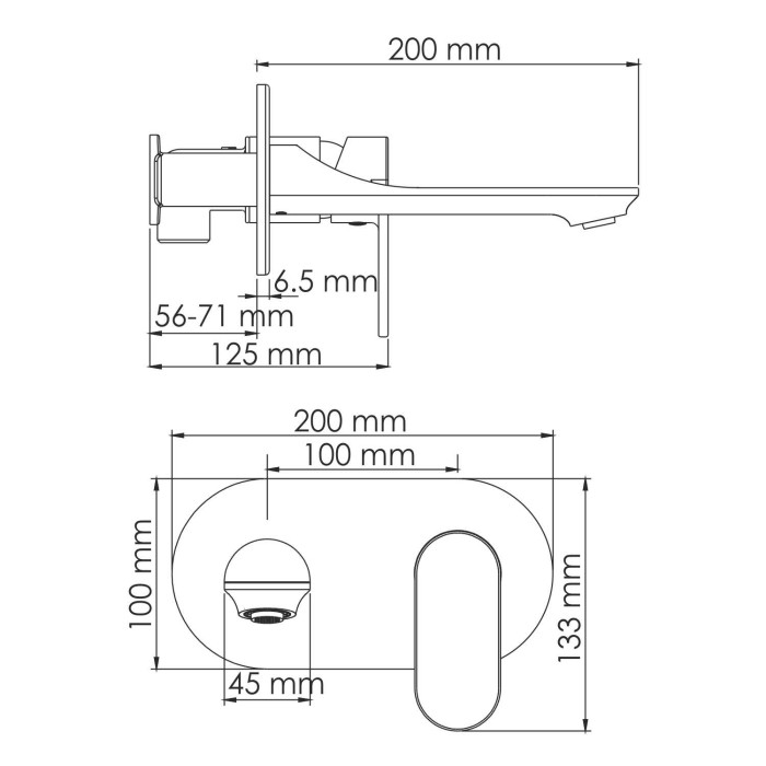 Встраиваемый смеситель для раковины Elbe 7400 WasserKRAFT арт. 7430