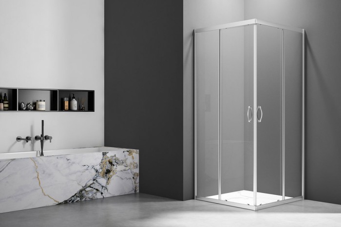 Душевой угол 900x900x1900, Veconi Rovigo, хром, стекло прозрачное арт. RV101-90-01-C5