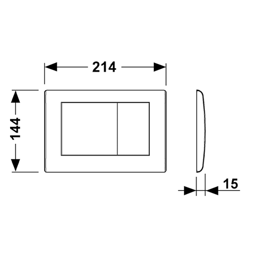 Панель смыва с двумя клавишами, белый матовый, planus TECE арт. 9240322
