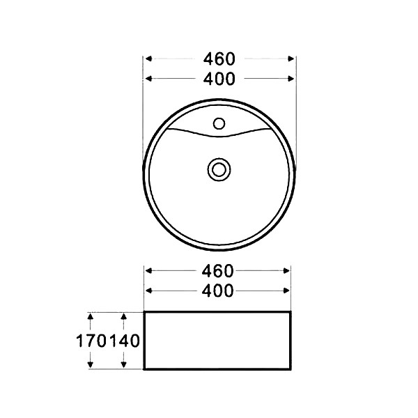 Раковина накладная 460х170 белая, Azario Mario - AZ-3018 SP
