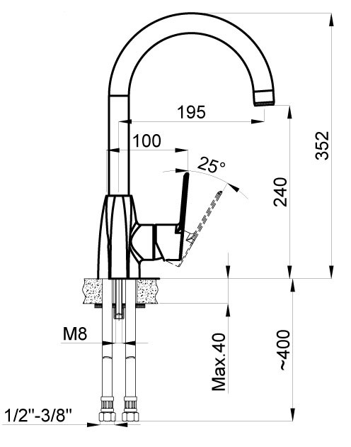 Смеситель для кухни, хром, Azario ENZO арт. AZ-15714431