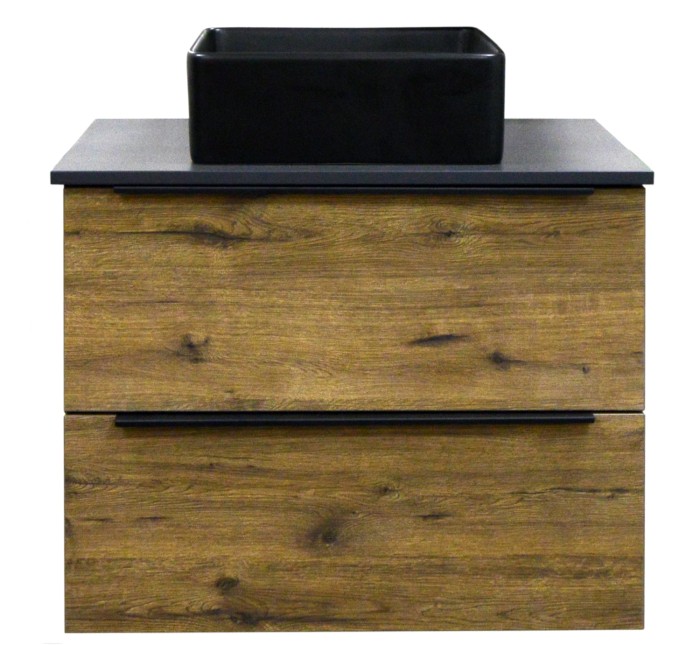 Тумба подвесная 75/2 750х500х560 два выдвижных ящика, без столешницы, цвет Дуб Веллингтон, Azario Gris - CS00080424