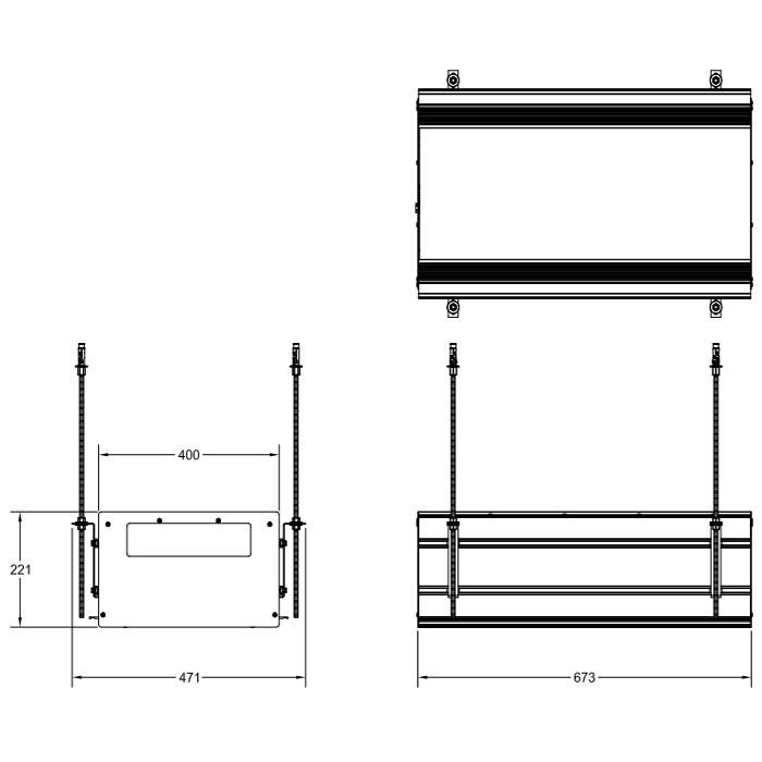 Профиль линейный 670 мм, без подготовки под модули, Gessi Binario, black xl арт. 61015#299