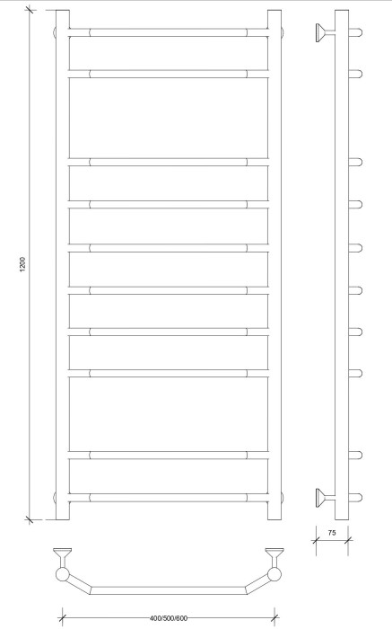 Полотенцесушитель водяной 120x40 Агата 2 (хром) Secado арт. 4603777444280