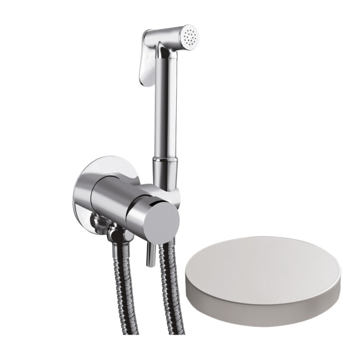 Внешняя часть гигиенического душа со смесителем, Giulini My future, белый матовый арт. SH23/MFEPBO