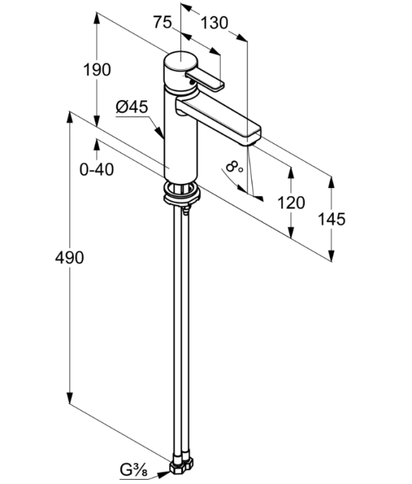 Смеситель для раковины Kludi Zenta цвет хром арт. 382650575