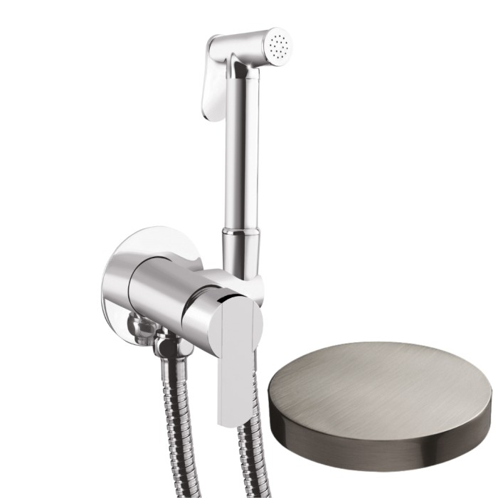 Гигиенический душ со смесителем, Giulini Surf, никель матовый арт. SH25/SNKO