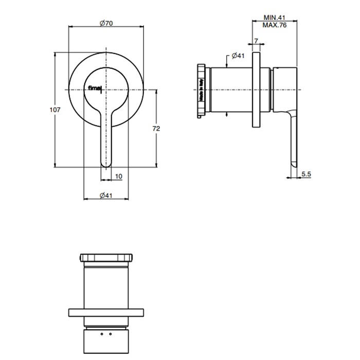 Fima Carlo Frattini Смеситель для душа, встраиваемый, Snap, F3113N1NS цвет: черный