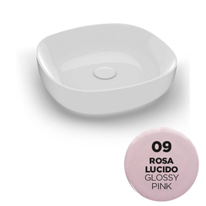 Накладная раковина, 45х45хh14 см, Olympia ceramica Metamorfosi, розовый глянцевый арт. MET42O4009