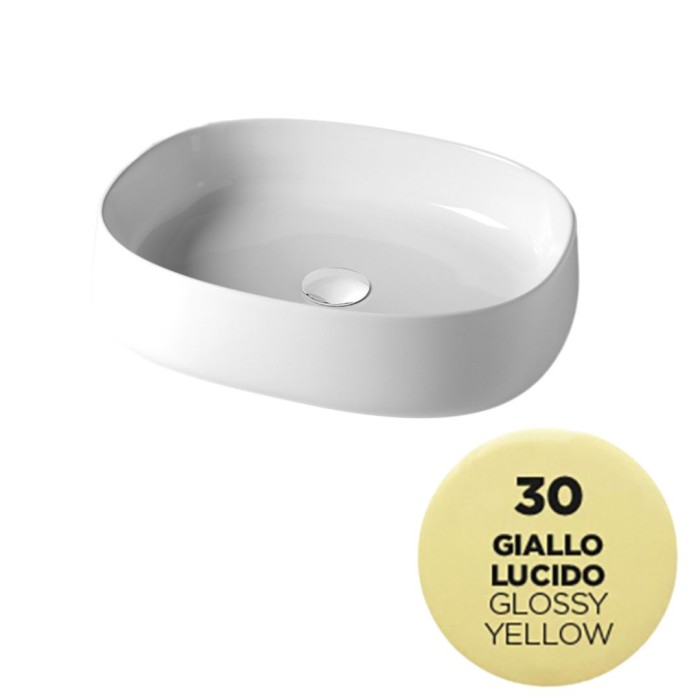 Накладная раковина, 52x42xh13 см, Olympia ceramica Paddle, желтый глянцевый арт. PAD4B50030