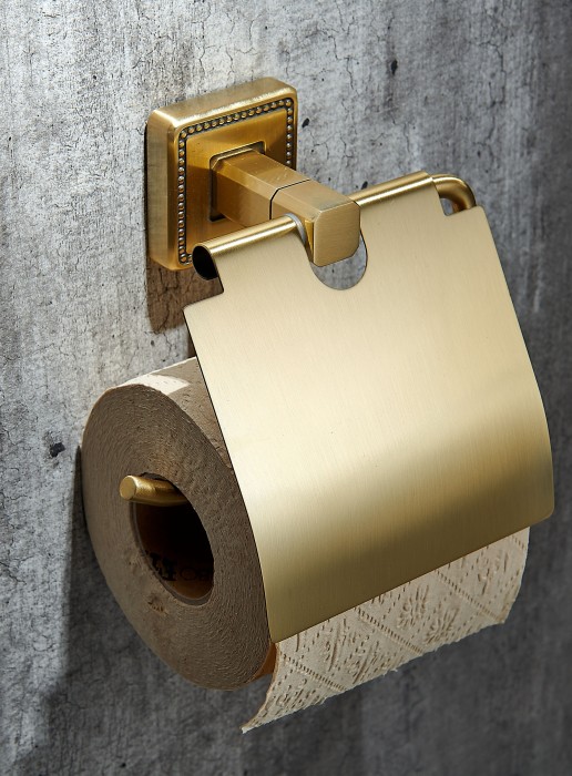 Держатель для туалетной бумаги с крышкой, Wonzon & Woghand Roma, WW-7226 цвет: бронза