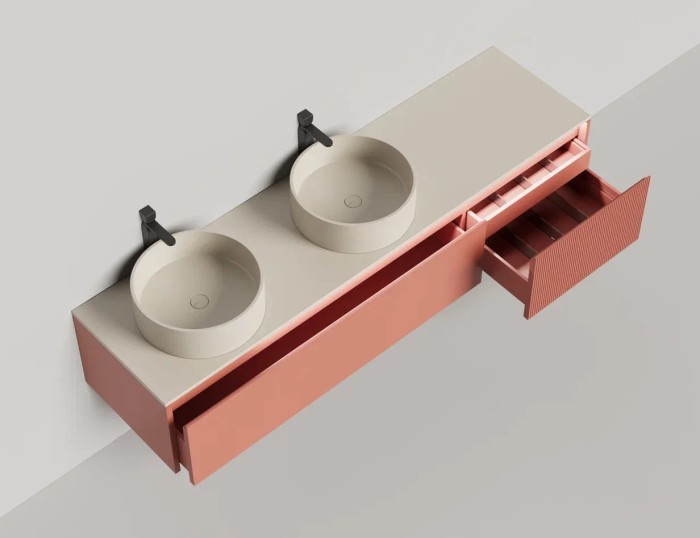 Подвесная тумба domino 2000, шпон, для двух раковин, Salini арт. 27D220DF