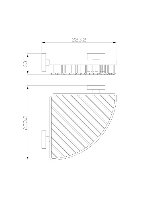 Полка для ванной угловая, Wonzon & Woghand Polo, WW-8944-BN цвет: никель