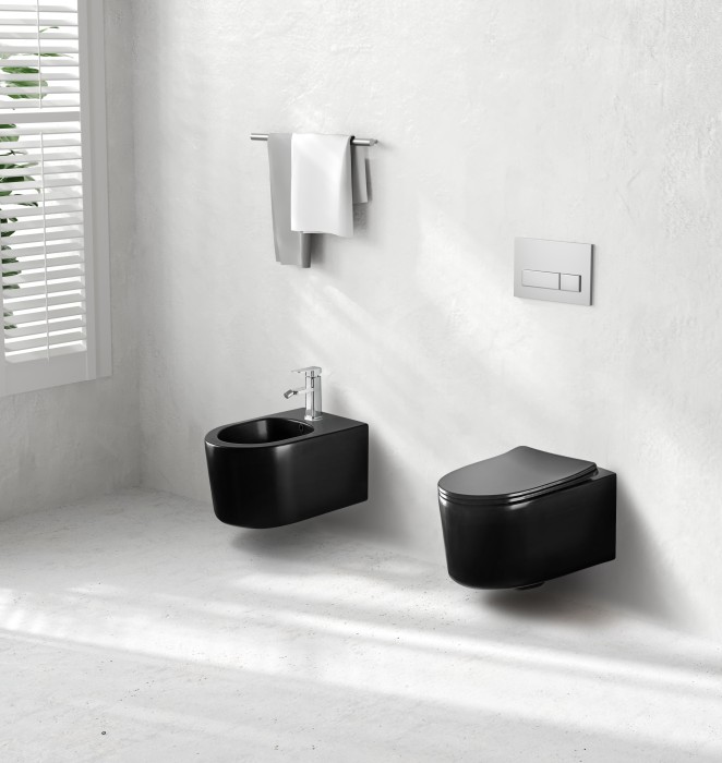 Унитаз компакт подвесной, безободковый, с механизмом плавного закрывания Aquatek Мия арт. AQ2004-MB