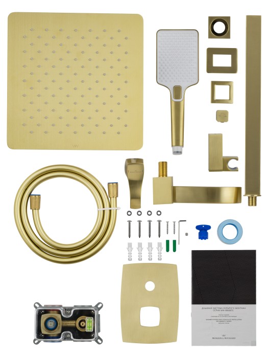 Душевая система встраиваемая, Wonzon & Woghand Flex, WW-88939072-BG цвет: золото