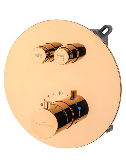 Душевая система с термостатом встраиваемая, Wonzon & Woghand Stick, WW-88929010-RG цвет: розовое золото