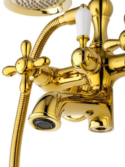 Смеситель для ванны с душем, Wonzon & Woghand Retro, WW-88639020-PG цвет: золото