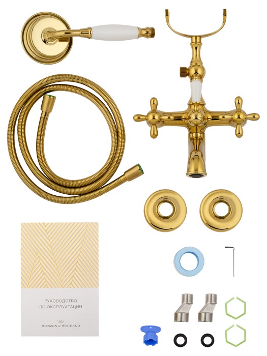 Смеситель для ванны с душем, Wonzon & Woghand Retro, WW-88639020-PG цвет: золото