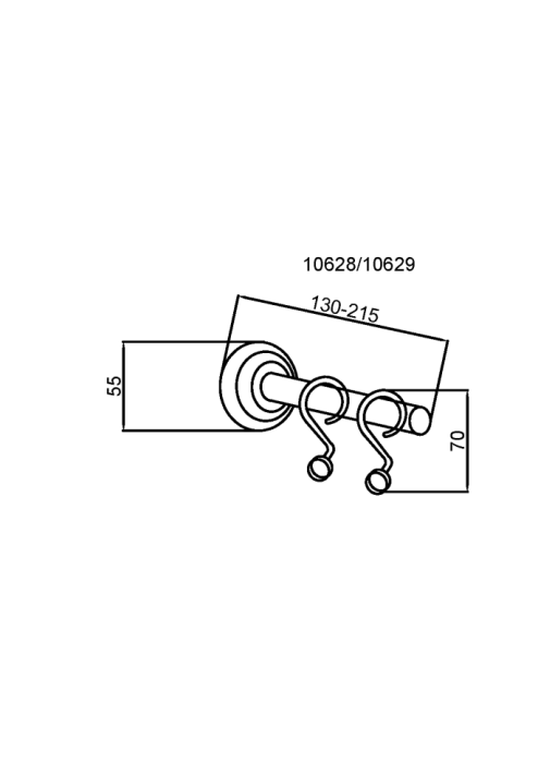 Карниз для шторки ванны (без крючков), Boheme Medici - 10628