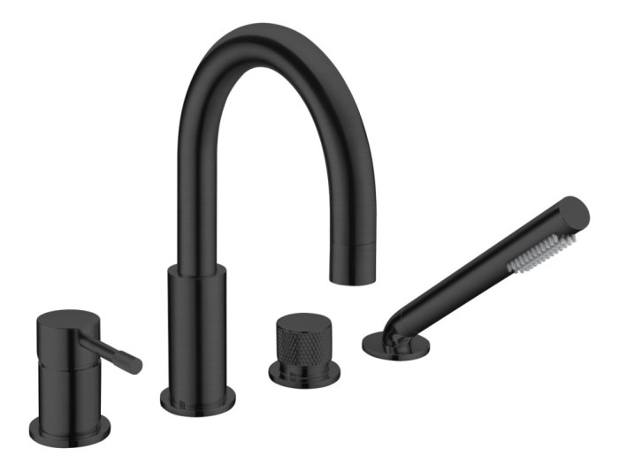 Смеситель врезной на борт ванны black, Boheme Uno - 460-B