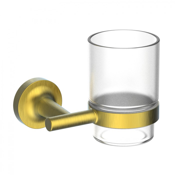Стакан для зубных щеток с держателем, Wonzon &amp; Woghand Simple, WW-6521-BG цвет: золото