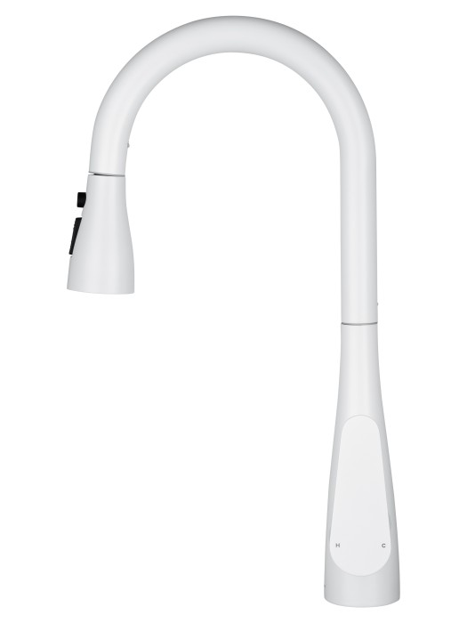 Смеситель для кухни с выдвижным изливом, Wonzon & Woghand, WW-121E201B-MW цвет: белый