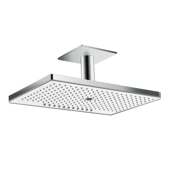 Верхний душ с потолочным кронштейном скрытого монтажа Rainmaker Select Hansgrohe, белый, хром арт. 24016400