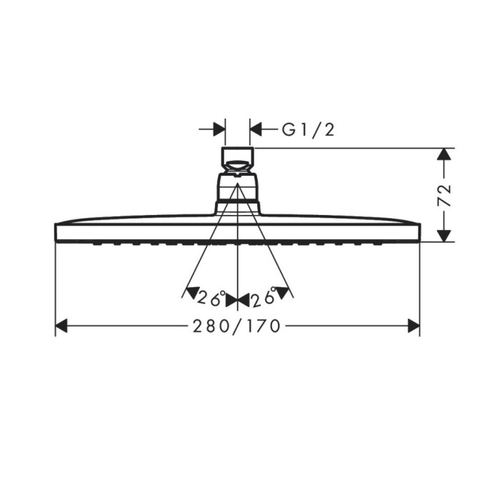 Верхний душ Croma E Hansgrohe, хром арт. 26258000
