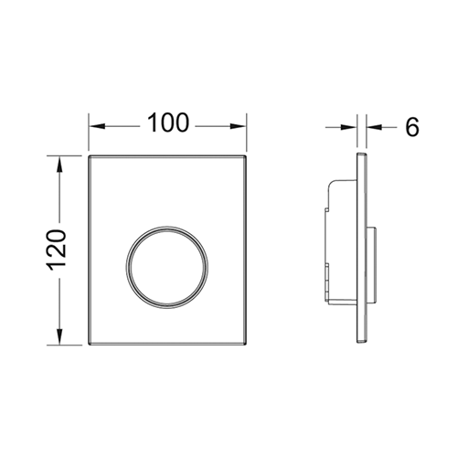 Панель смыва, хром глянцевый, loop urinal TECE арт. 9242626