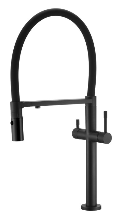Смеситель для кухни c краном для питьевой воды, Black, Uno Boheme 115-B