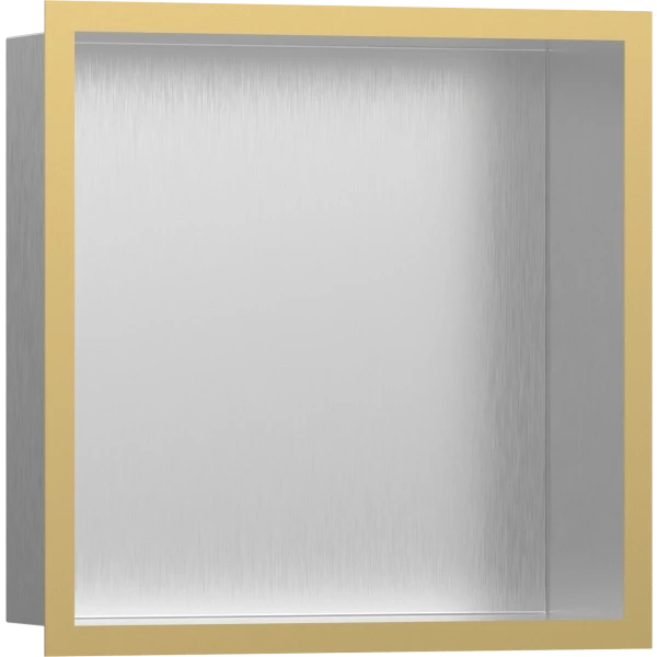 Настенный короб с цветом корпуса и дизайнерской рамой, 30х30х10 см, Hansgrohe XtraStoris Individual, золото арт. 56097990