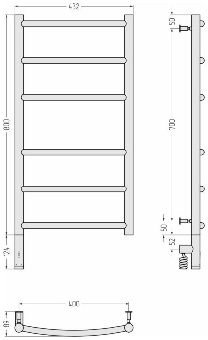 Сунержа Электрический полотенцесушитель 1200x600, Галант 3.0, 03-5800-8040 цвет: золото