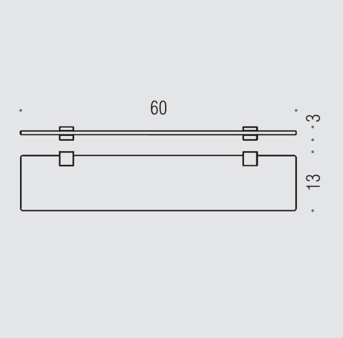 Полочка Colombo Design Lulu 60см стеклянная цвет золото арт. B6216.GOLD