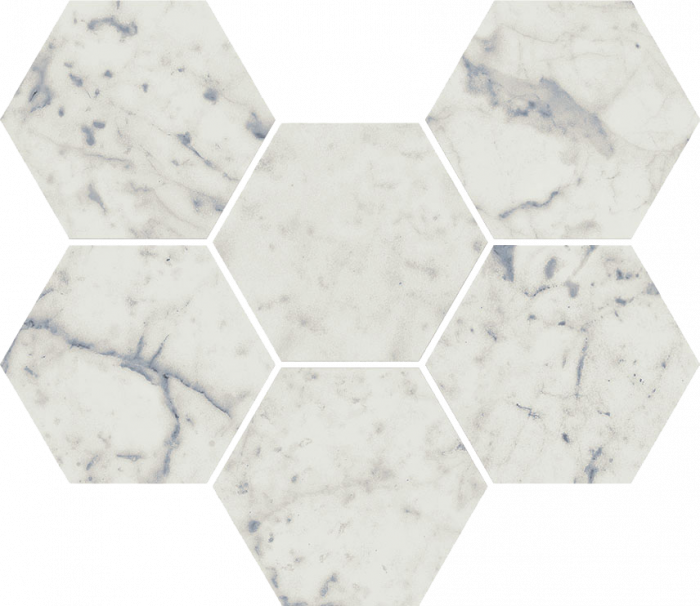 Мозаика каррара гексагон 25x29 Italon Шарм Экстра арт. 620110000065
