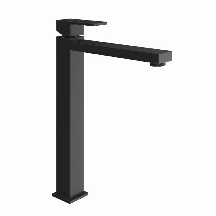 Смеситель для раковины однорычажный высокий без донного клапана 3/8, Futura Kerama Marazzi, черный - 66419KM.01.093